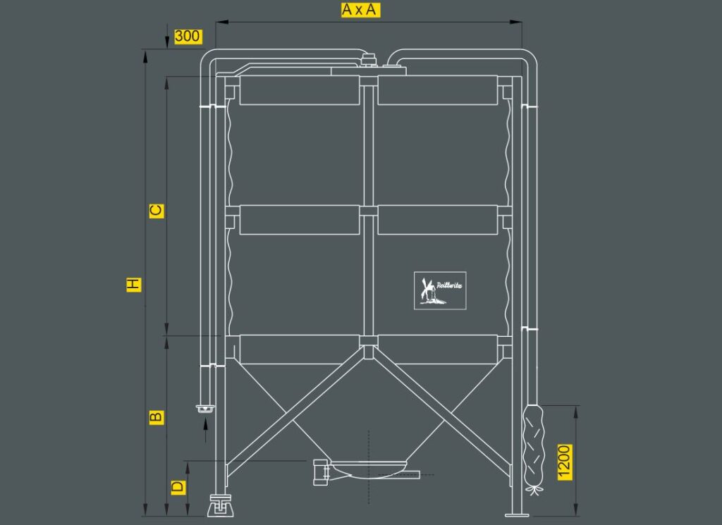 Silos: Silos y tolvas industriales de almacenamiento Descripción de la imagen