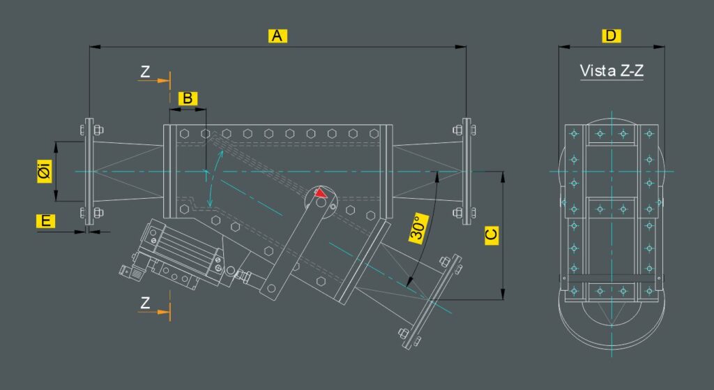 Válvulas de desvío para transporte neumático Descripción de la imagen